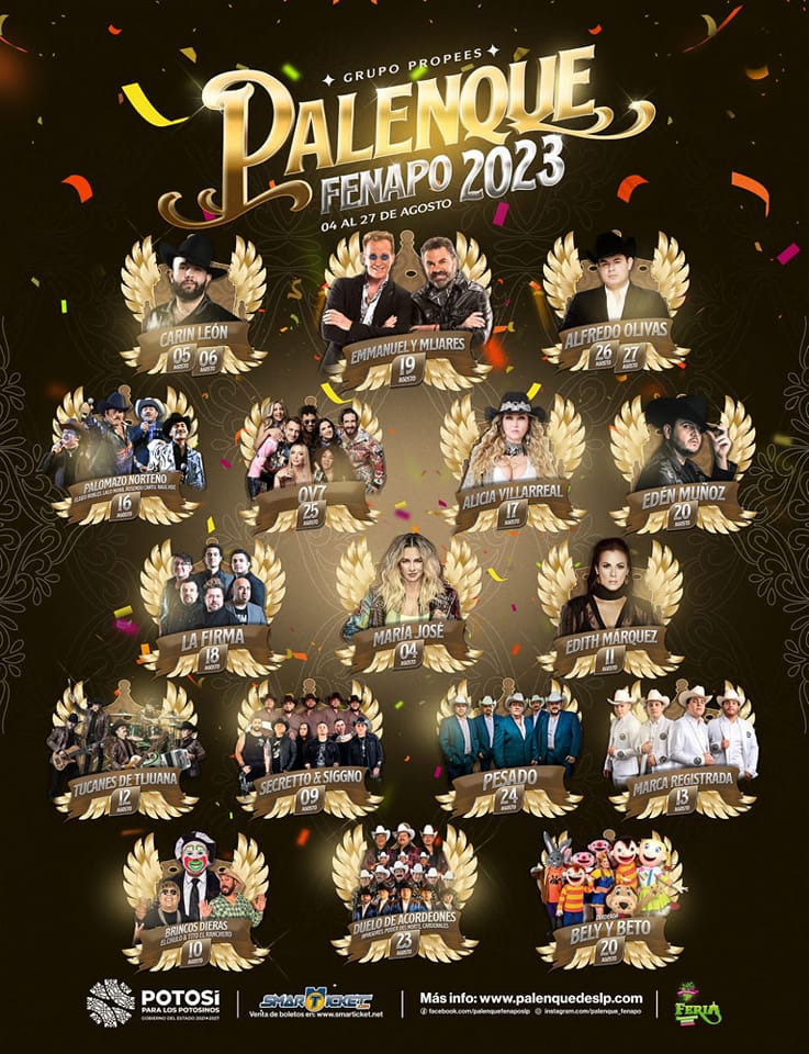 cartelera palenque fenapo 2023