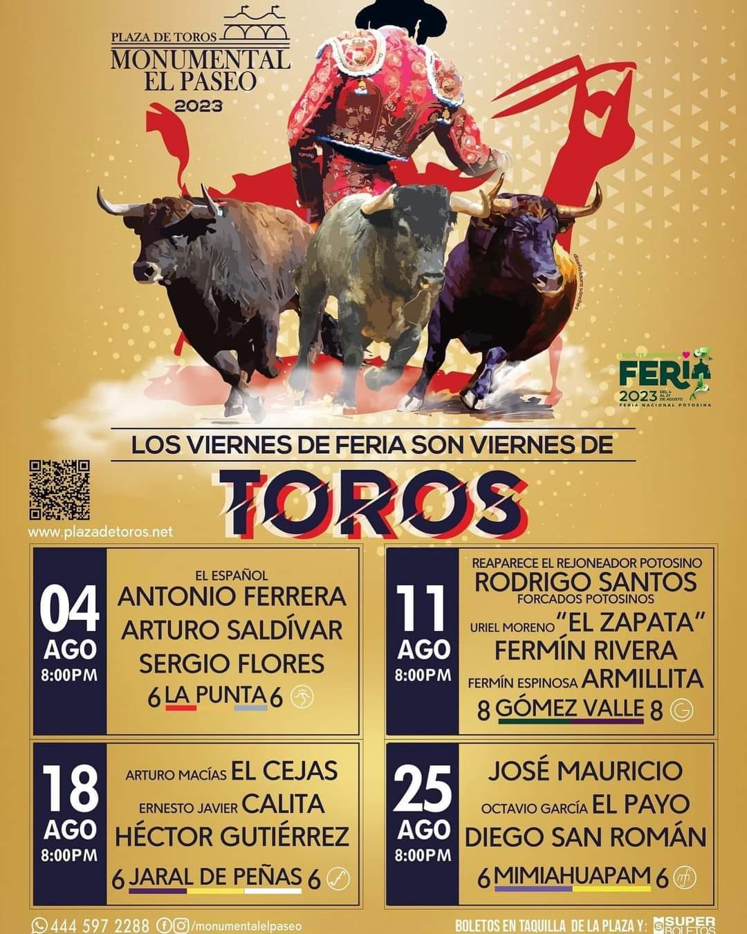 cartel de toros fenapo 2023