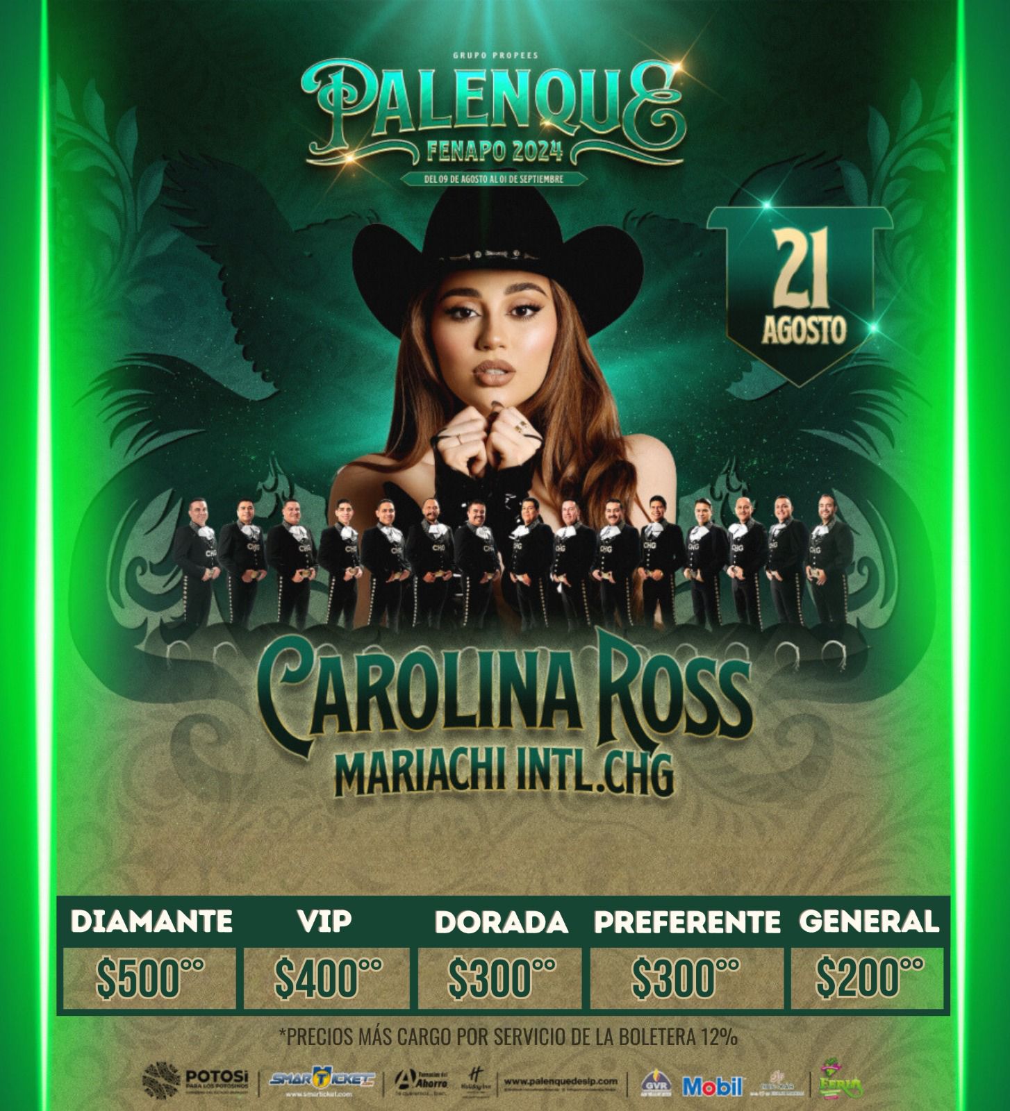 boletos carolina ross palenque fenapo 2024